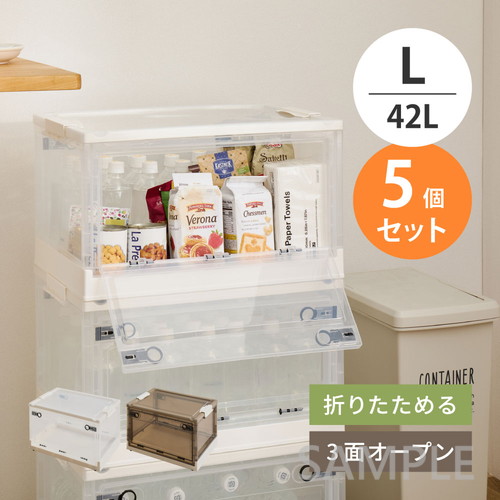 【5個セット】収納ボックス　PS100　L（42L）