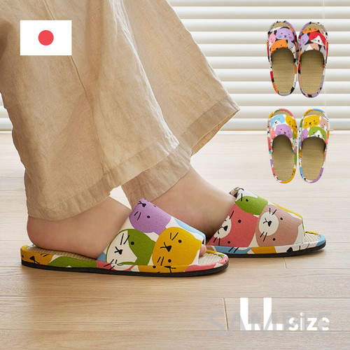国産い草スリッパ　ハピネコ　LLサイズ　約30cm
