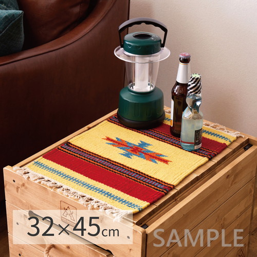 手織りウールのキリム　テーブルマット　約32×45cm